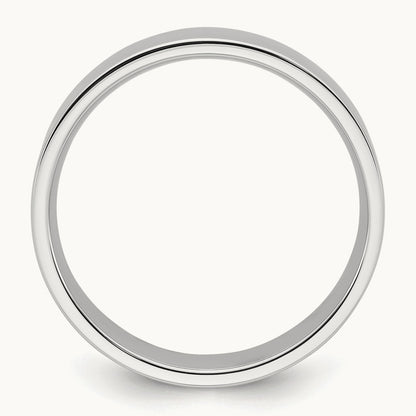 Standard Flat Comfort Fit Band, 6mm, 10K White Gold