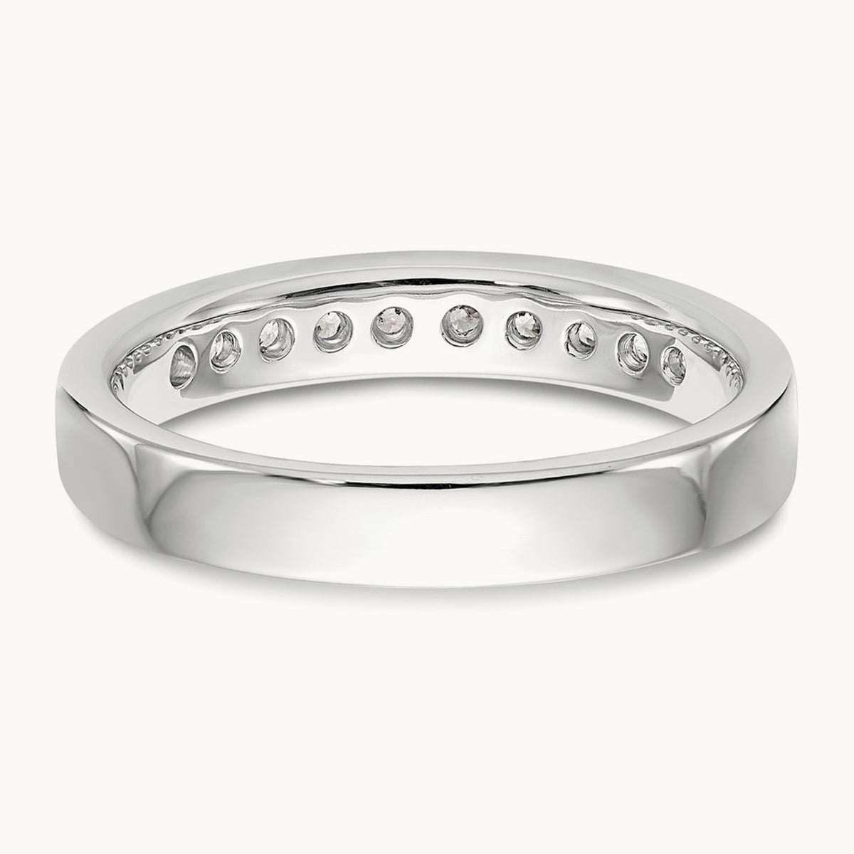 10- Stone Closed Channel Band Mounting, 2mm, 14K White Gold