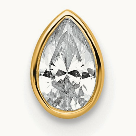 Pear Bezel Chain Slide, 0.25-3.00 ct tw Lab-Grown Diamond — 1/4 ct, VS (Best), 14K Yellow Gold