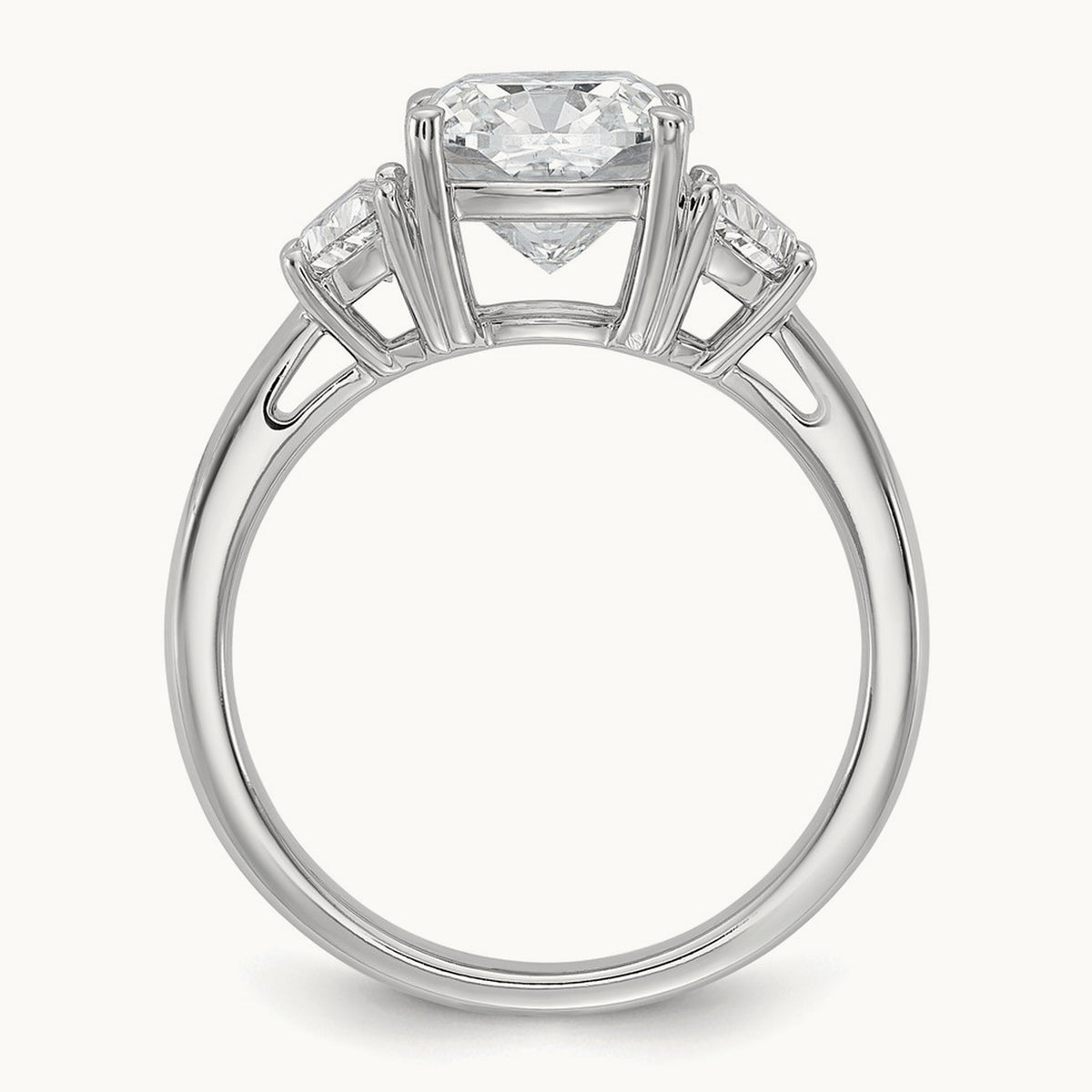 Half Moon & Cushion Semi-Mount Engagement Ring, 0.25-1.00 ct tw Lab-Grown Diamond — 5/8 ct, 14K White Gold