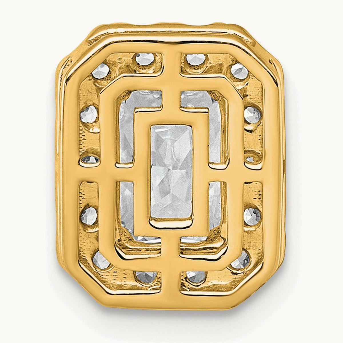 Radiant Halo Chain Slide, 0.25-5.50 ct tw Lab-Grown Diamond — 2 ct, 14K Yellow Gold