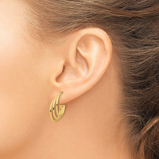 Polished J-Hoop Post Earrings — Leslie's — photo set