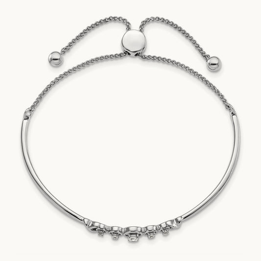 Adjustable Bolo Bracelet, 0.15 ct tw Lab-Grown Diamond