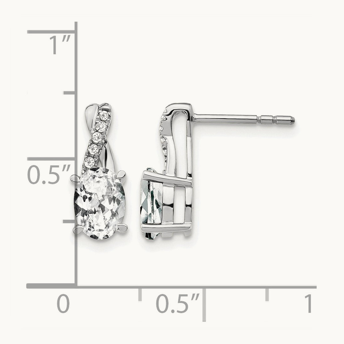 Topaz and Diamond Earrings — 14K White Gold