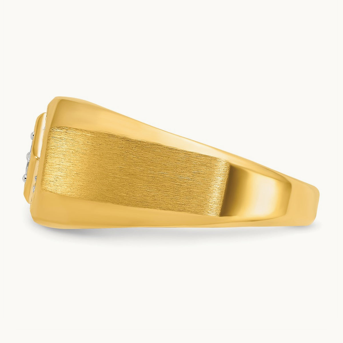 IBGoodman Men's Polished and Satin Diamond Complete Ring, 14K