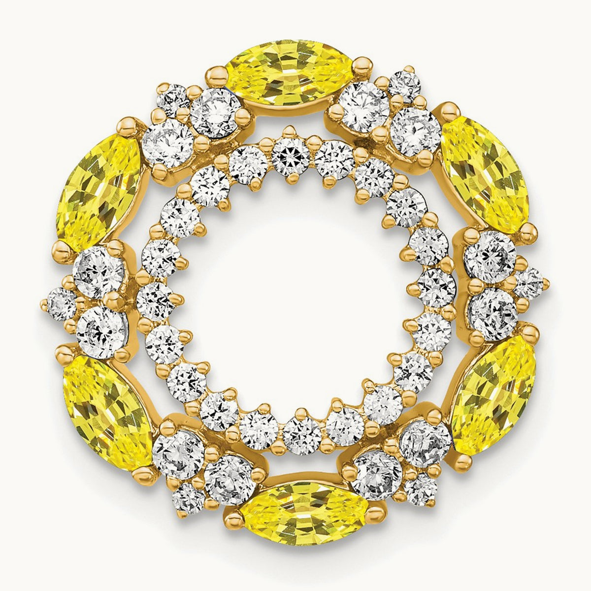 Created Yellow Sapphire Chain Slide, 0.50 ct tw Lab-Grown Diamond