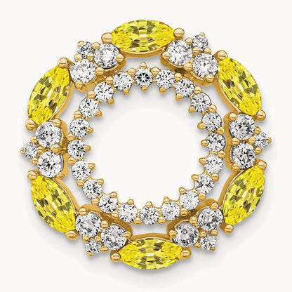 Created Yellow Sapphire Chain Slide, 0.50 ct tw Lab-Grown Diamond