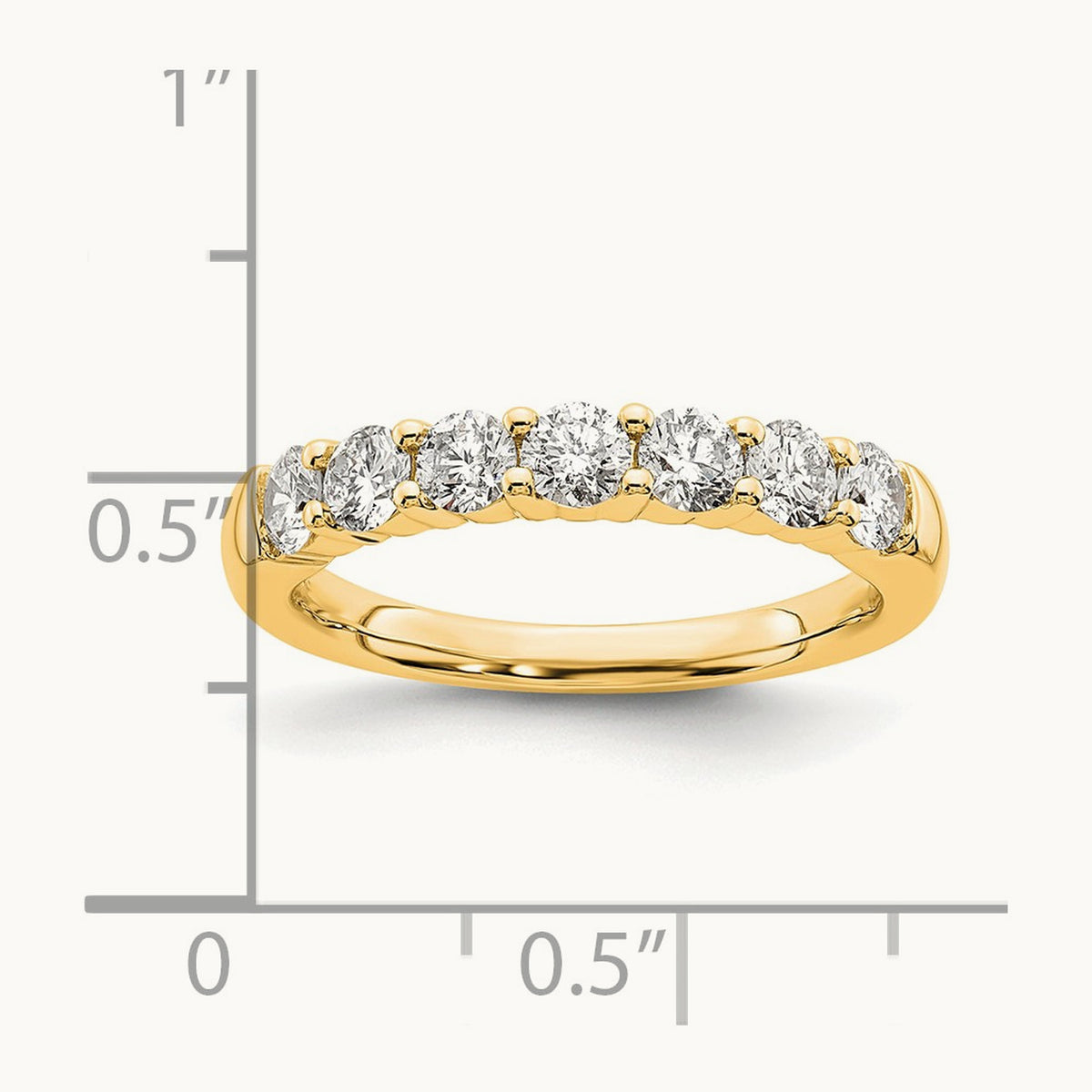 7-Stone Diamond Band, 1.00 ct tw, 14K Gold — 14K Yellow Gold