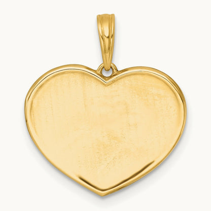 Polished Enamel Paw In Heart Charm, 14K