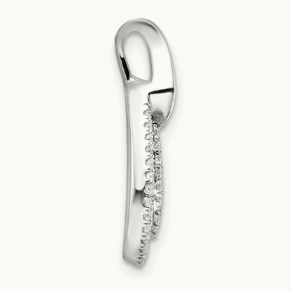 Polished Diamond Teardrop Chain slide, 14K White Gold