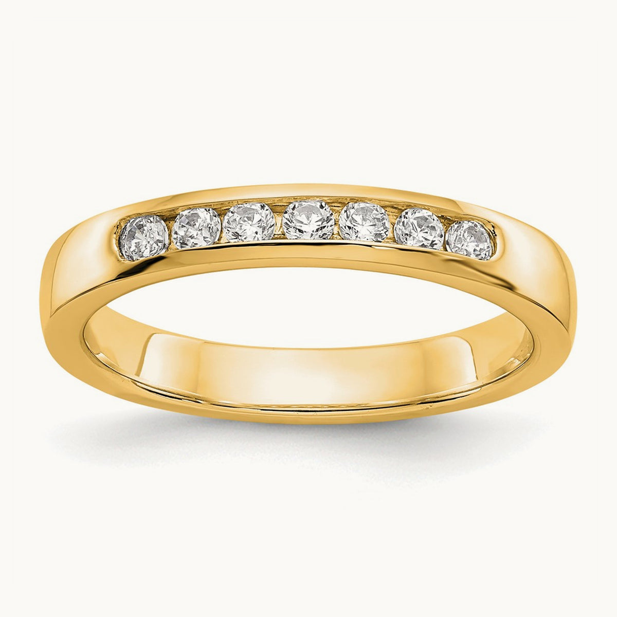 Setting: 7- Stone Closed Channel Band Mounting, 2mm — 14K Yellow Gold