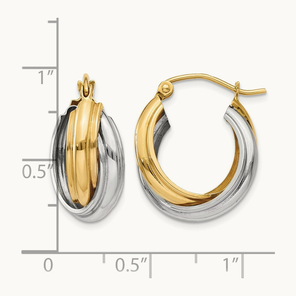 Polished Double Hoop Earrings — 17mm