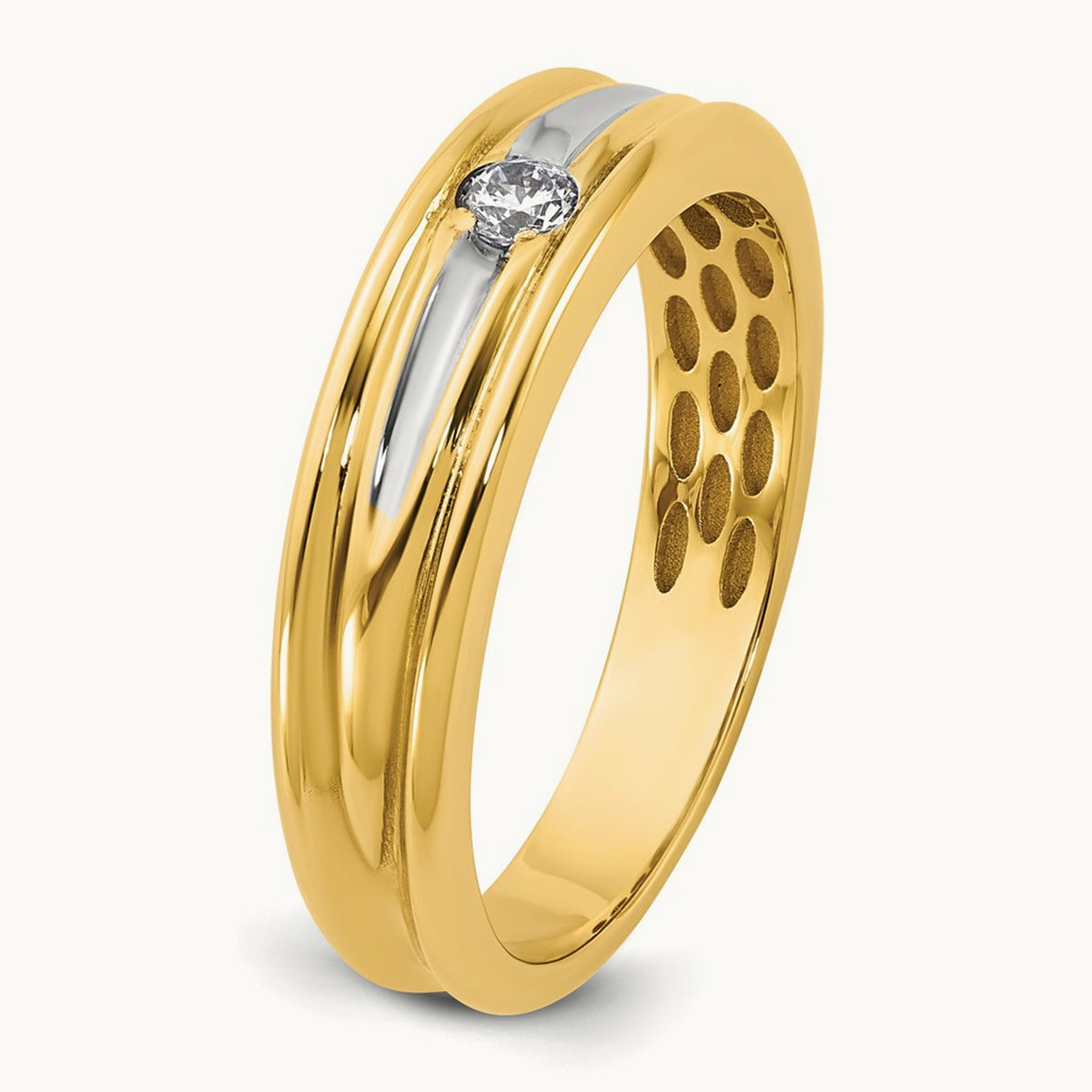 Setting: with White Rhodium IB Goodman Men's Diamond Ring Mounting, 14K Gold — 14K Yellow Gold