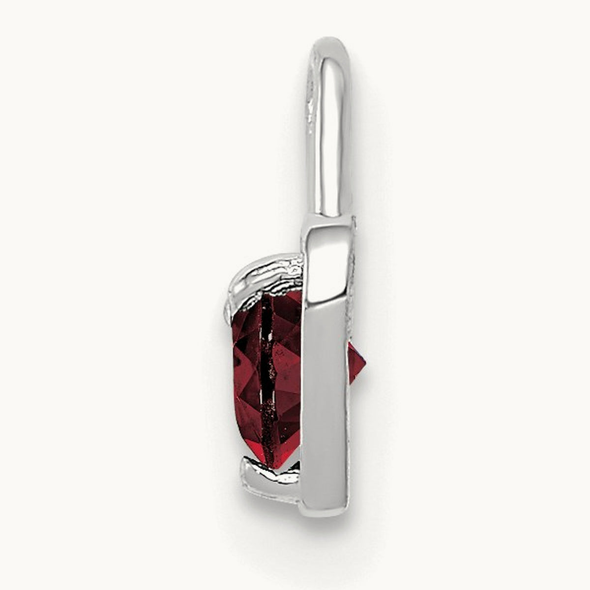 July Synthetic Birthstone Heart Charm — 14K White Gold