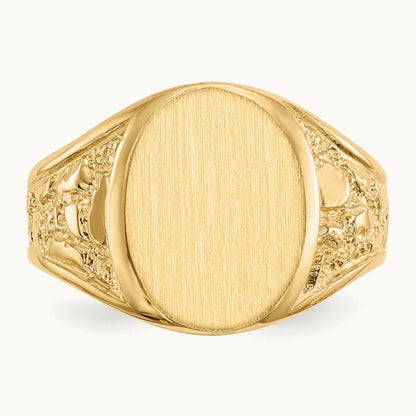 Open Back Mens Signet Ring — photo set