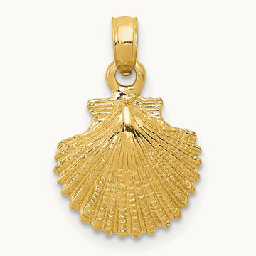Scallop Shell Pendant, 14K