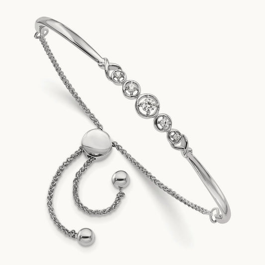 Adjustable Bolo Bracelet, 0.15 ct tw Lab-Grown Diamond