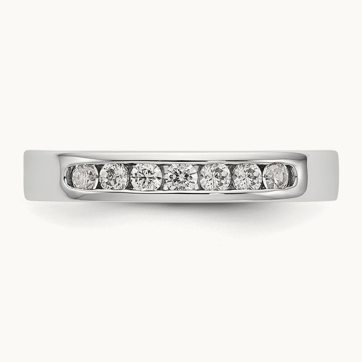 7- Stone Closed Channel Band Mounting, 2.1mm, 14K White Gold