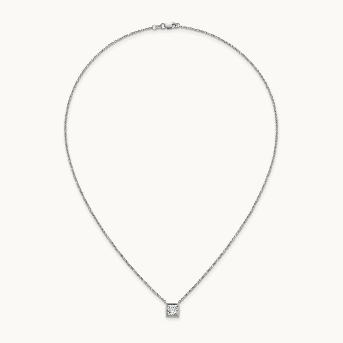 Princess Bezel Set Pendant, 1.00-4.00 ct tw Lab-Grown Diamond — 1 1/2 ct, 14K White Gold