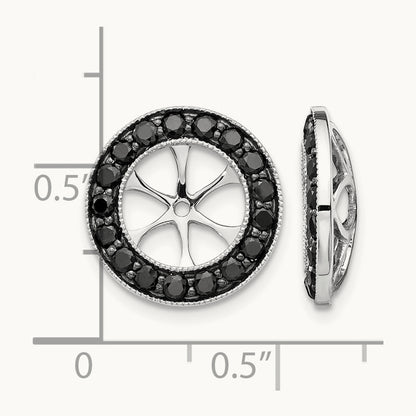 1-1/6ct Black Diamond Earring Jackets, 14K White Gold