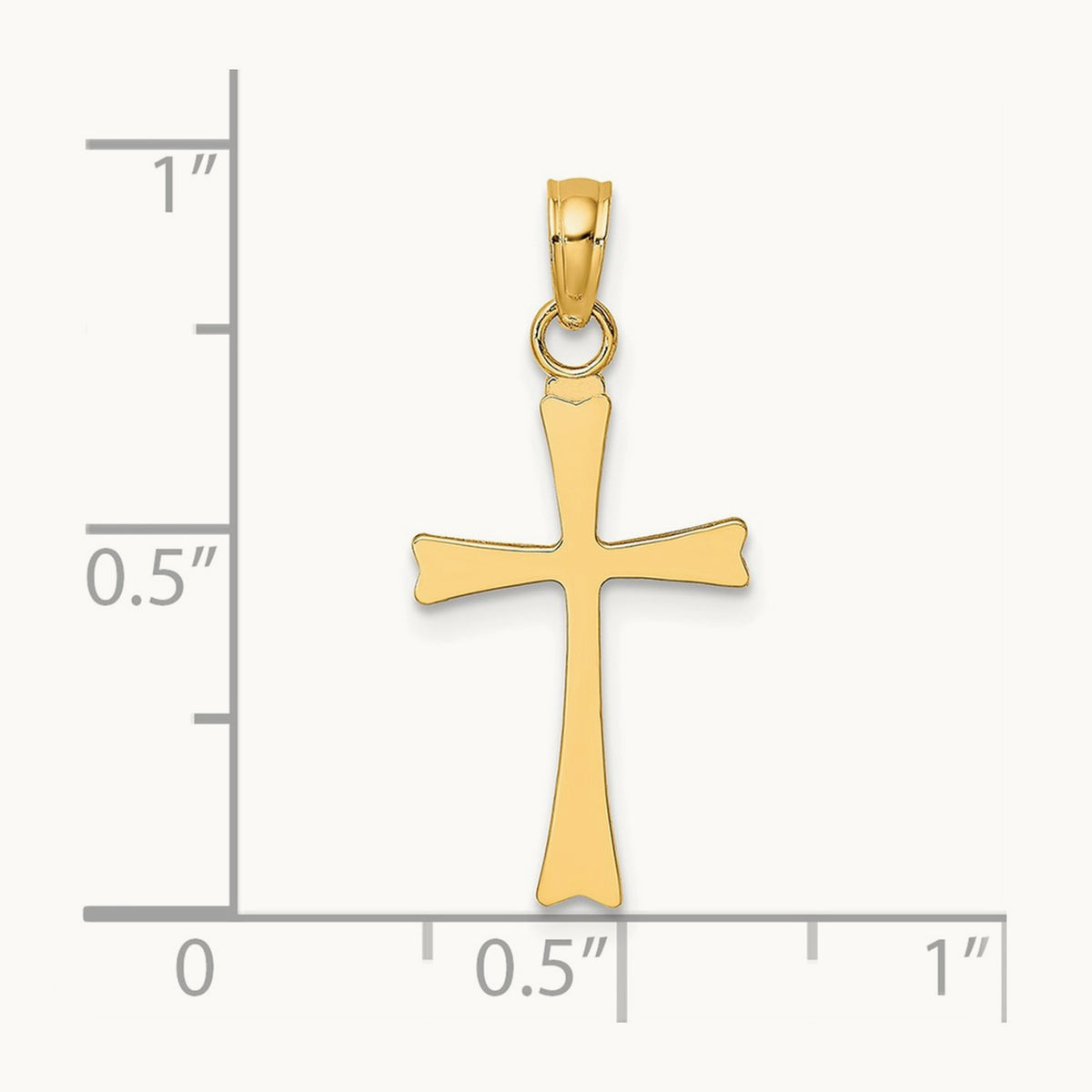 Polished Cross Charm, 14K