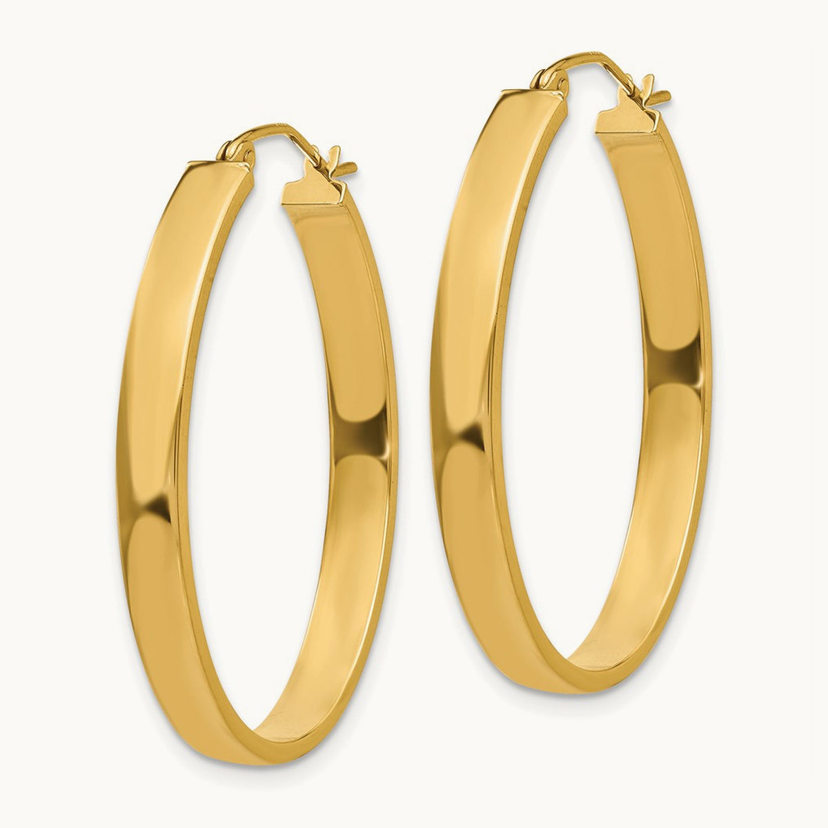 Lightweight Oval Hoop Earrings — 25mm