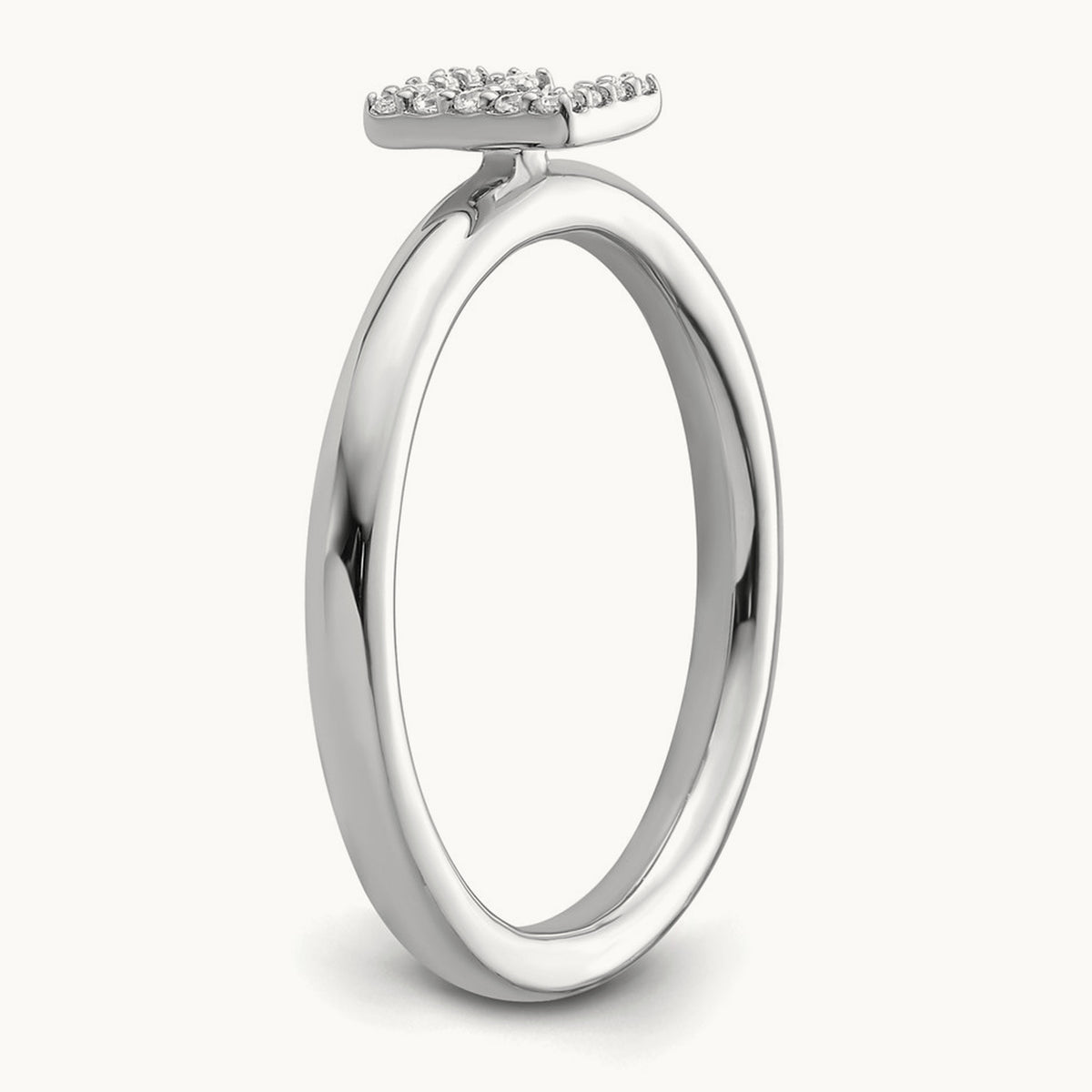 Stackable Diamond Ring — 14K White Gold, E