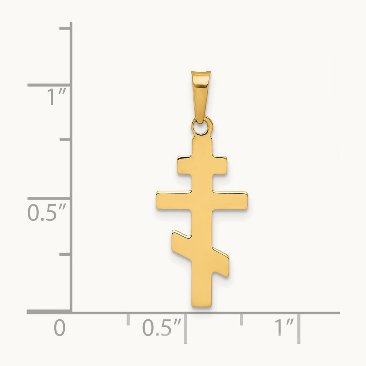Eastern Orthodox Cross Charm, 14K