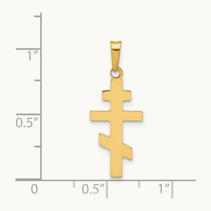 Eastern Orthodox Cross Charm, 14K