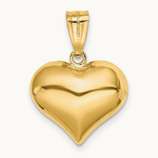 Polished and Textured 3-D Heart Pendant — photo set