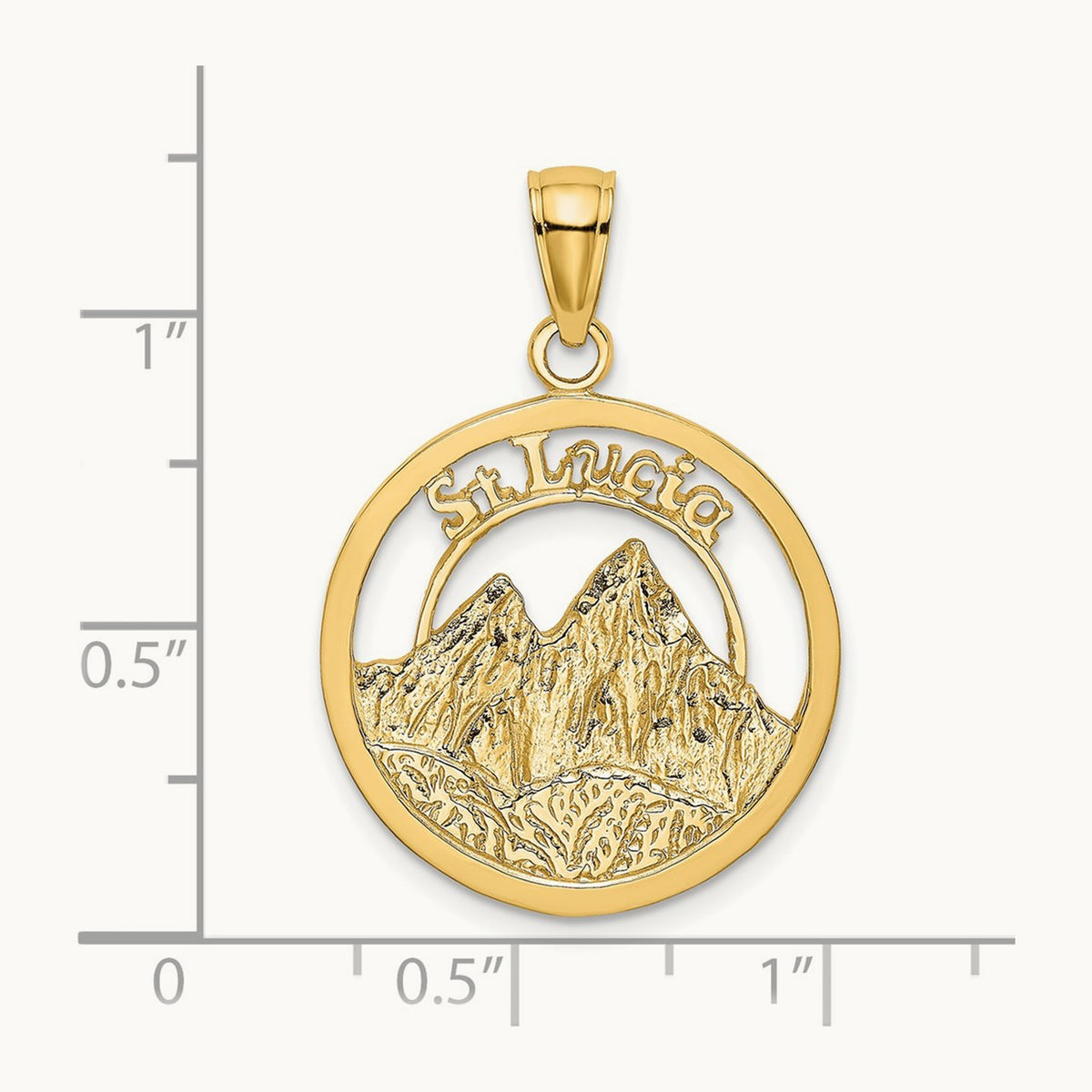 ST. LUCIA Twin Pitons Charm, 14K