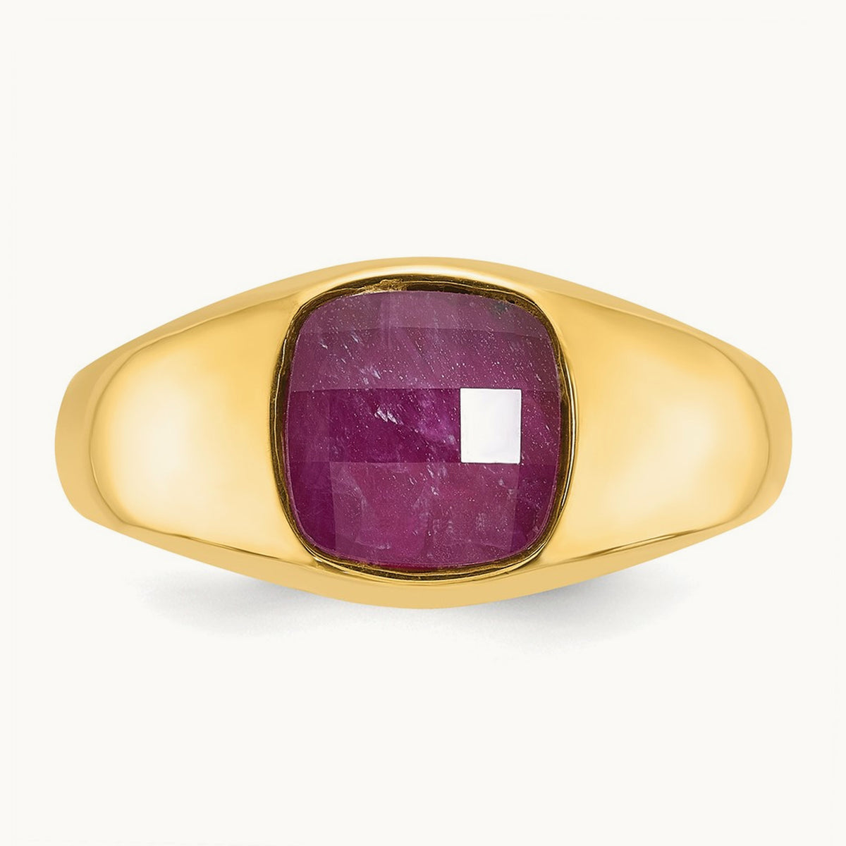 IBGoodman Men's Ruby Doublet Stone Complete Ring, 14K