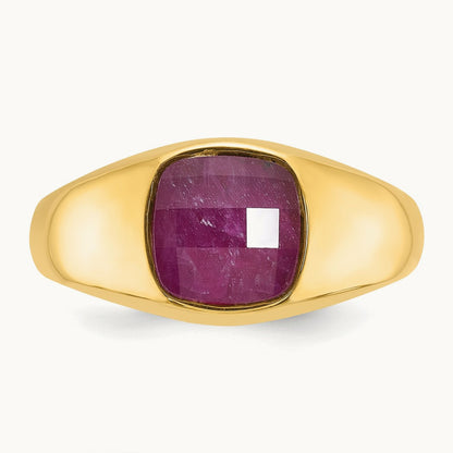 IBGoodman Men's Ruby Doublet Stone Complete Ring, 14K