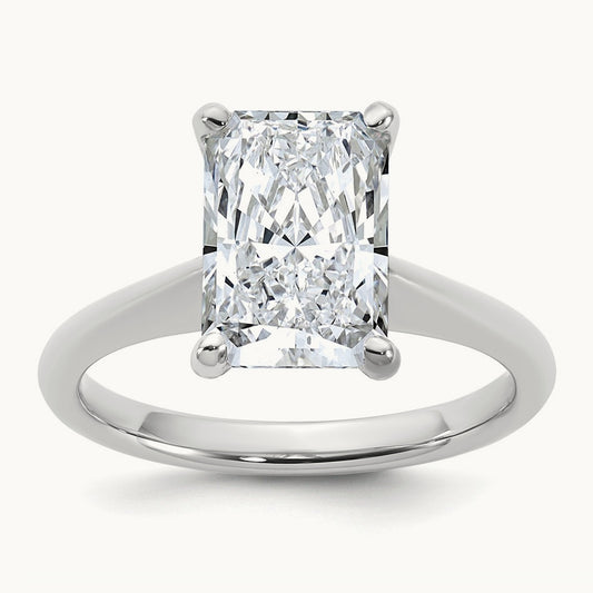 Radiant 8X Ring, 3.00 ct tw Lab-Grown Diamond — 14K White Gold