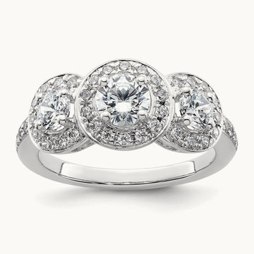 3-Stone Semi-Mount Engagement Ring, 0.50 ct tw