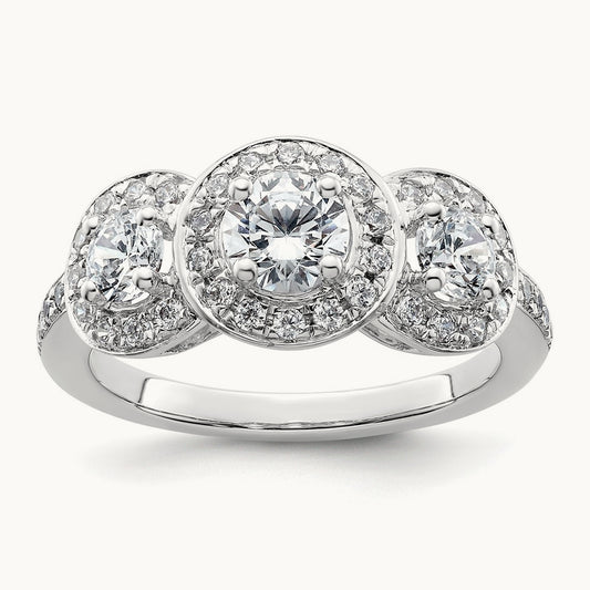 3-Stone Semi-Mount Engagement Ring — 2/5 ct, 7