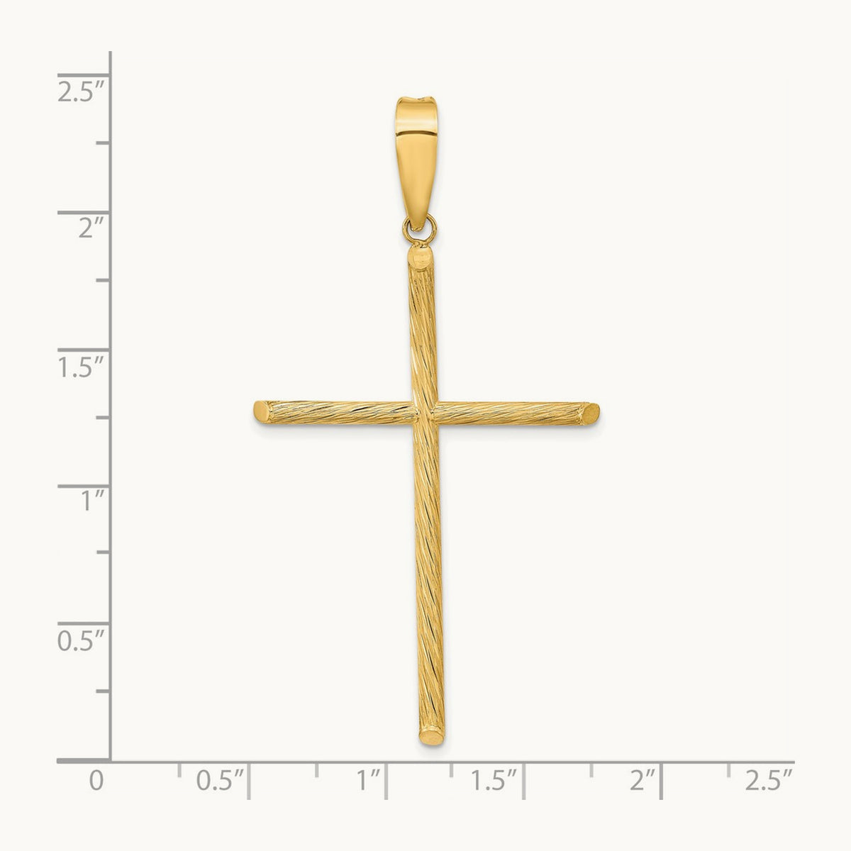 Polished & Textured Fancy Cross Pendant — 59.25mm