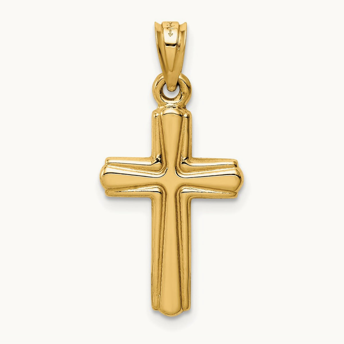 Reversible Crucifix Pendant — 14K Yellow Gold, 27mm