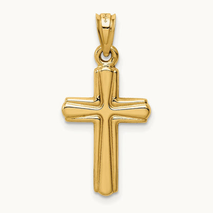 Reversible Crucifix Pendant — 14K Yellow Gold, 27mm