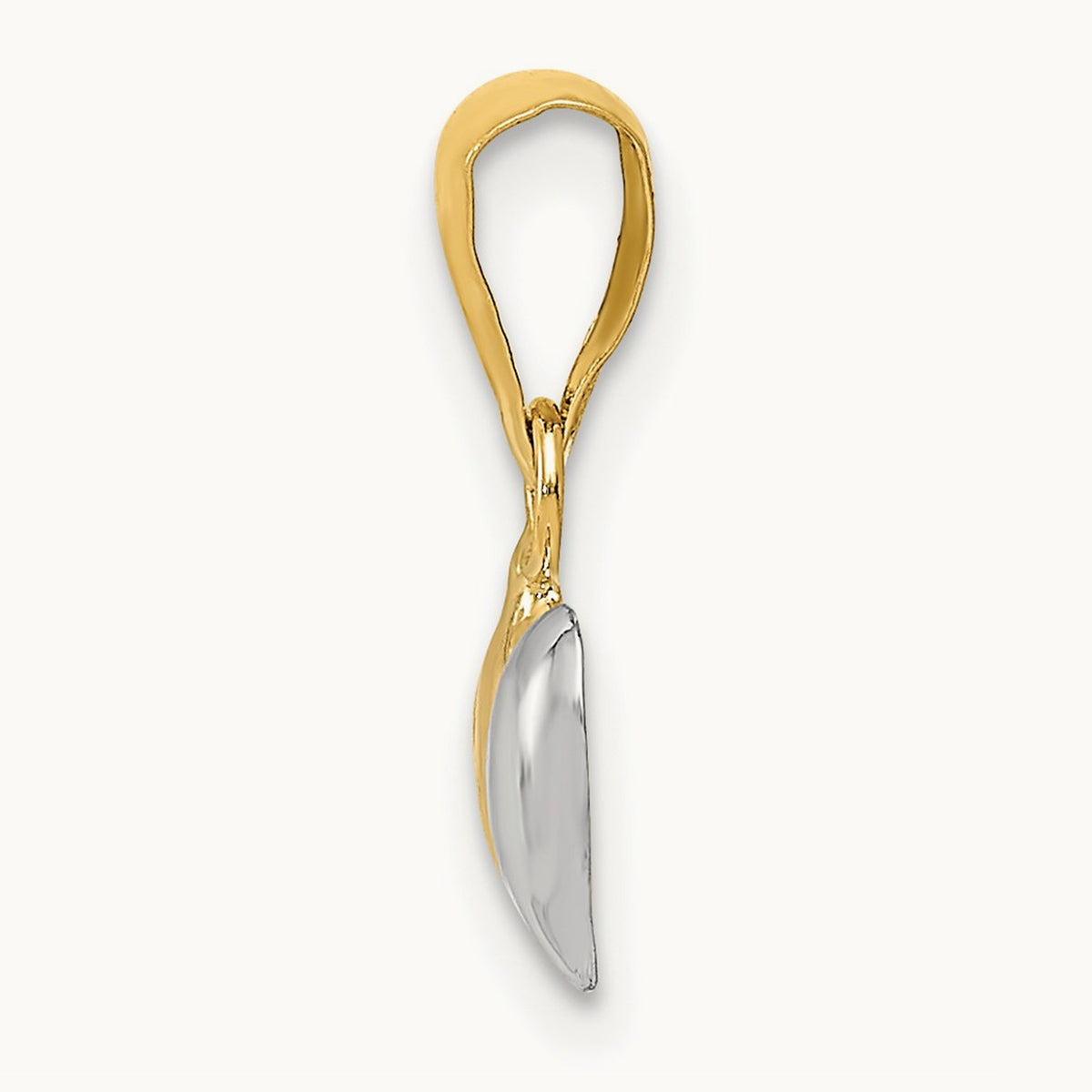 w/White Rhodium Double Heart Pendant, 14K
