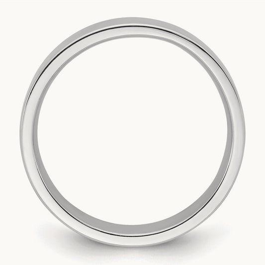 Standard Flat Comfort Fit Band, 5mm, 10K White Gold