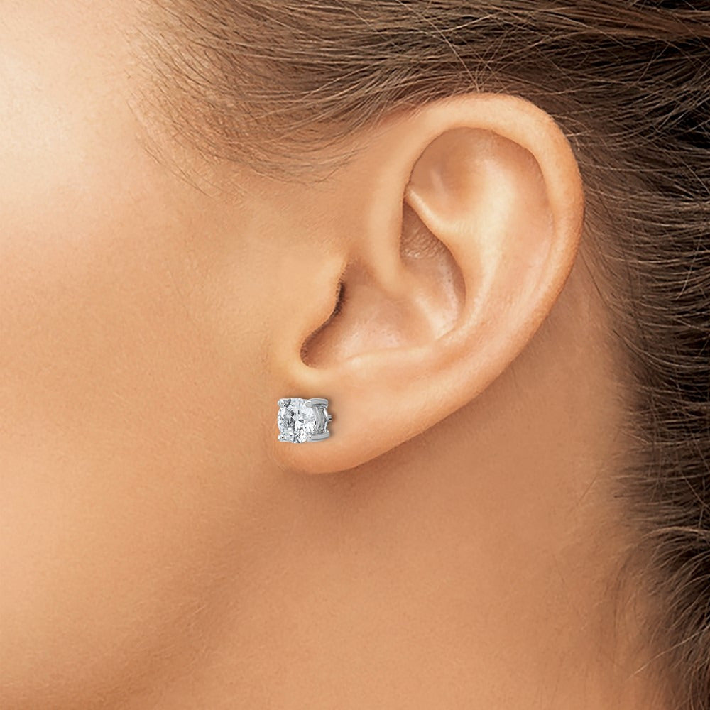Round Heavyweight Stud Earrings, 0.10-7.00 ct tw Lab-Grown Diamond — 2 ct, 14K White Gold