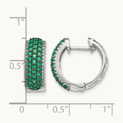 Diamond and Emerald Hinged Hoop Earrings — photo set