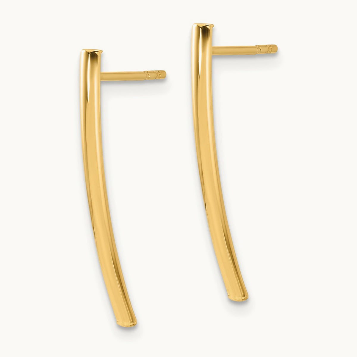 Polished Bar Post Earrings, 14K