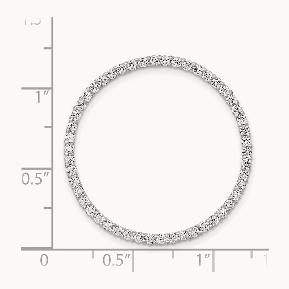 Diamond Circle Chain Slide — 14K White Gold, 29.6mm