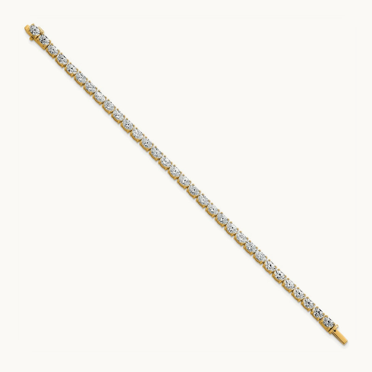 Oval Tennis Bracelet, 9.75 ct tw Lab-Grown Diamond — 14K Yellow Gold