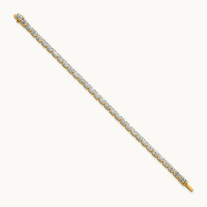 Oval Tennis Bracelet, 9.75 ct tw Lab-Grown Diamond — 14K Yellow Gold