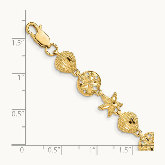 Sea Life Bracelet, 14K