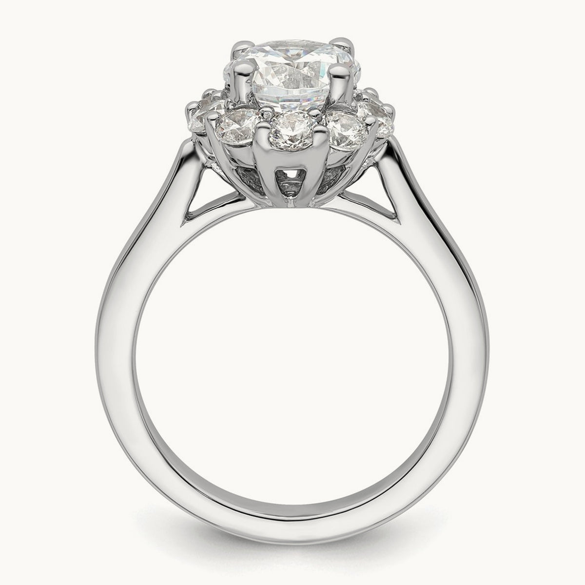Round Halo Semi-Mount Engagement Ring — 3/4 ct, 7