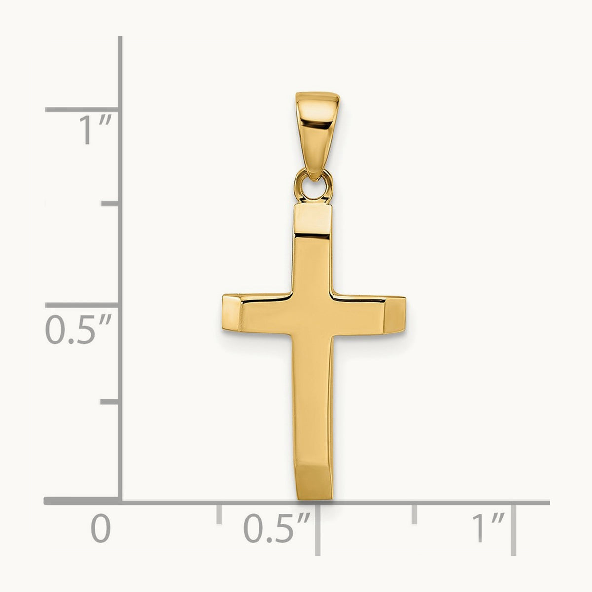 Polished Tapered Ends Hollow Cross Pendant — 26mm